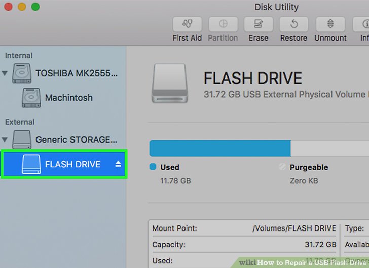 Usb flash drive repair utility